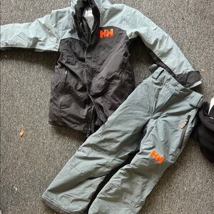 Helly Hansen Two-Tone Ski Suit with Orange Accents